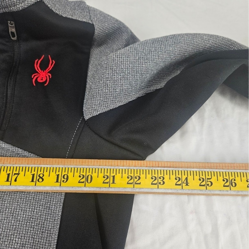 Spyder 1/4 Zip Pullover Sweatshirt Jacket Spider Mens Large Grey Black - Picture 7 of 12
